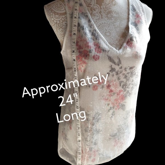 White House Black Market Sleeveless V Neck Top Women's Size XS - Picture 4 of 7